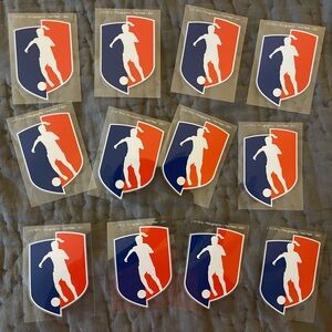 Soccer Player Polygraphic Hot Peel Shield Iron On Patch Red Blue 2021 Female